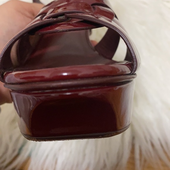 YSL Amarena Tribute Patent Leather Sandals - Picture 6 of 6